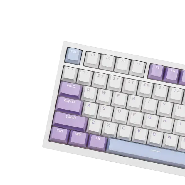 Ігрова механічна клавіатура Ajazz Ak820 / Дротове підключення / Sea Salt Switch / White Purple - зображення 3