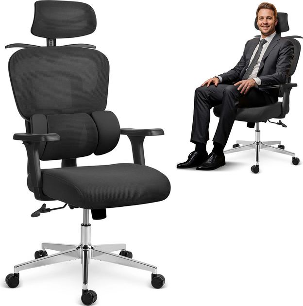 Офісне крісло Sofotel Talin з мікросітки Чорне (5903890629014) - зображення 5