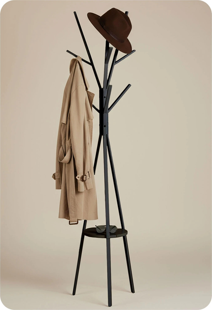 Wieszak na ubrania stojący Massido MS-869 metalowy z półką (5903890631376) - obraz 9