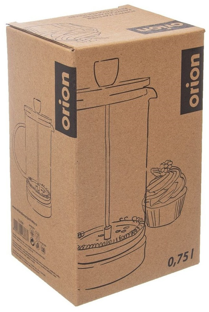 Чайник для заварювання кави і чаю Orion скляний Бежевий 750 мл (8592381168667) - зображення 6