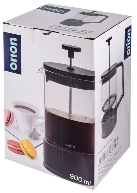 Чайник для заварювання кави і чаю Orion скляний Чорний 900 мл (8592381204310) - зображення 6