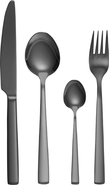 Komplet sztućców Ambition Prato Czarny 24 elementy (5904134616166) - obraz 1