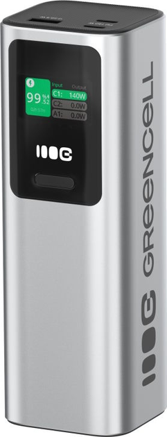 УМБ Green Cell PowerPlay Ultra 25200 mAh 140W Silver (PBGC25UD) - зображення 1