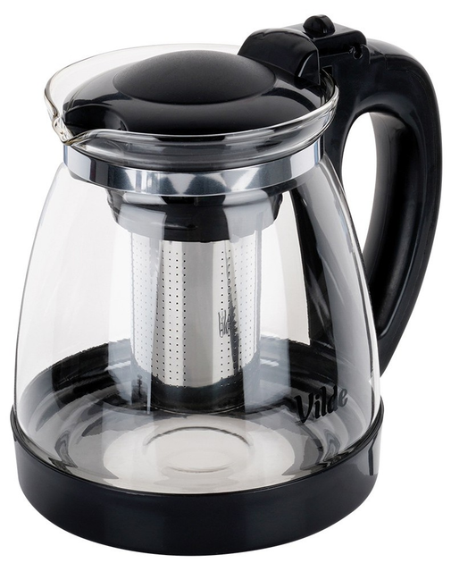 Чайник для заварювання Vilde скляний з заварником Прозорий 2 л (5904316479374) - зображення 1
