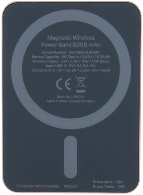 Powerbank Guess MagSafe 4G Metal Script Logo 5000mAh 15W USB-C Gold (3666339172145) - obraz 4