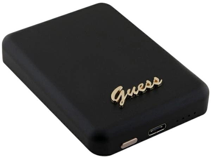 Powerbank Guess MagSafe 4G Metal Script Logo 3000mAh 5W USB-C Black (3666339171353) - obraz 1