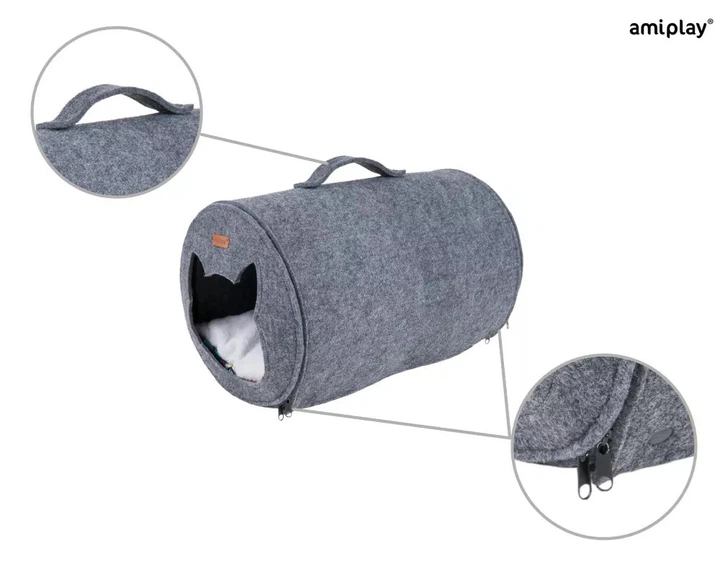 Tunel dla kota Amiplay Quick Press 2w1 Hygge Szary (5907563259805) - obraz 6