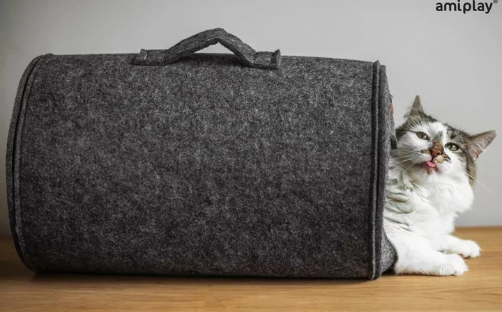 Tunel dla kota Amiplay Quick Press 2w1 Hygge Szary (5907563259805) - obraz 10