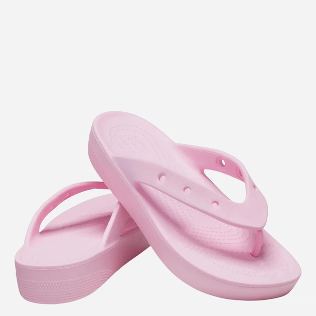 Жіночі в'єтнамки для пляжу Crocs Classic Platform 207714-FLGO 39-40 (M7/W9) 25 см Рожеві (196265223947) - зображення 3