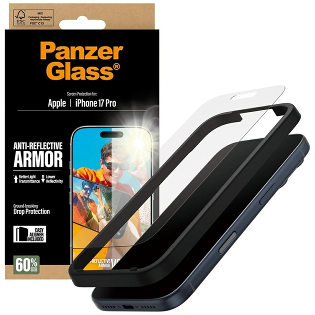 Захисне скло Panzer Glass Armor Anti-Reflective EasyAligner для Apple iPhone 17 Pro (5715685026737) - зображення 4