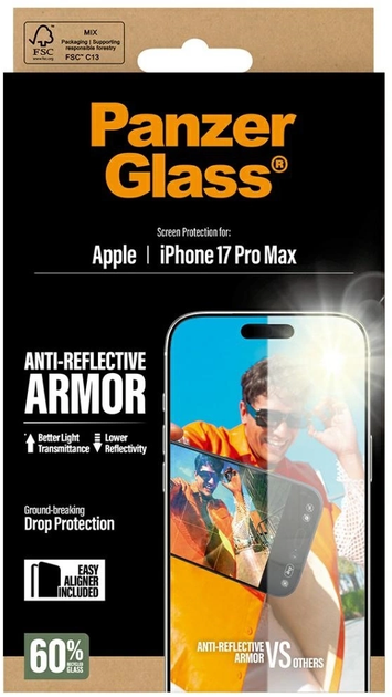 Szkło hartowane Panzer Glass Armor Anti-Reflective EasyAligner do Apple iPhone 17 Pro Max (5715685026744) - obraz 5