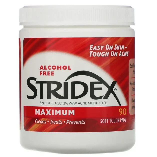 Саліцилові диски проти акне Stridex Single-Step Acne Control Maximum Alcohol Free 90 шт. - Фото 1 Саліцилові диски проти акне Stridex Single-Step Acne Control Maximum Alcohol Free 90 шт. - зображення 1