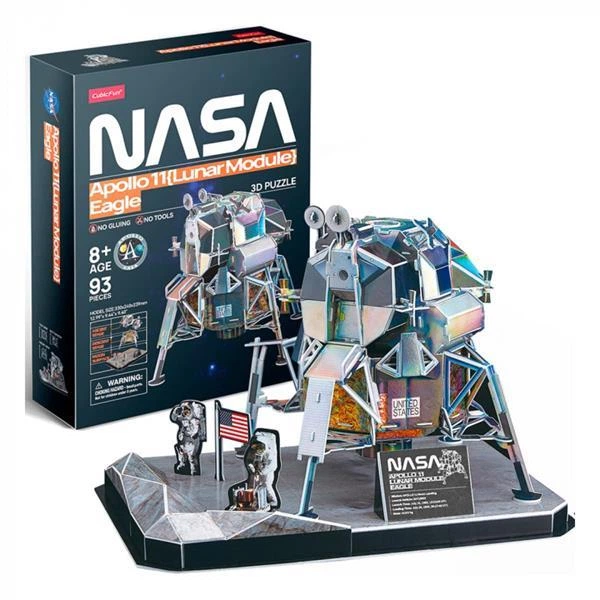 3D пазл объемный Cubic Fun NASA Лунный модуль Орел миссии Аполлон-11 93 элемента DS1058h - изображение 3