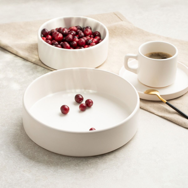 Миска для фруктів HOMLA Famelio салатна біла 21 см (5906496725555) - зображення 1