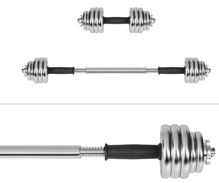 Hantle żeliwne chromowane Rebel Active RBA-2326-15 regulowane w walizce z gryfem 15 kg (5901890122115) - obraz 6