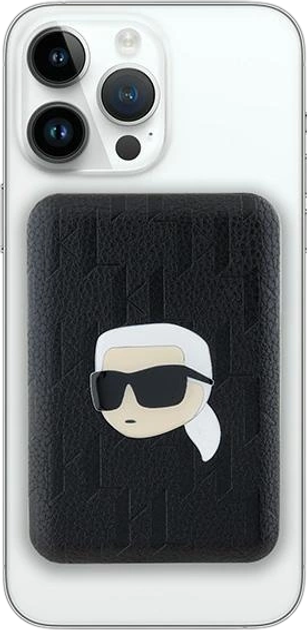 Powerbank Karl Lagerfeld Karl Head Pin MagSafe 5000 mAh 15W Black (KLPB5FPGKSKIHK) - obraz 2