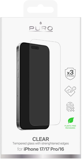Szkło hartowane Puro Standard do Apple iPhone 17 / 17 Pro / 16 (8018417525537) - obraz 2