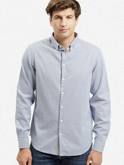 Сорочка бавовняна чоловіча Cross Jeans 35612-005 3XL Синя (8697319809015) - зображення 1