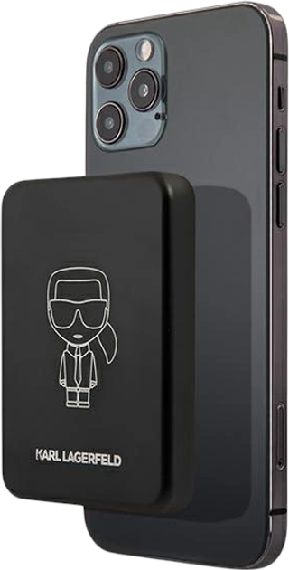 Powerbank Karl Lagerfeld Ikonik MagSafe 3000 mAh 5W Black (KLPBMSOIBK) - obraz 1