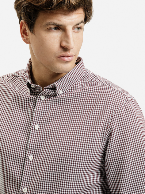 Koszula męska bawełniana w kratę Cross Jeans 35612-499 M Czerwona (8697319809305) - obraz 4