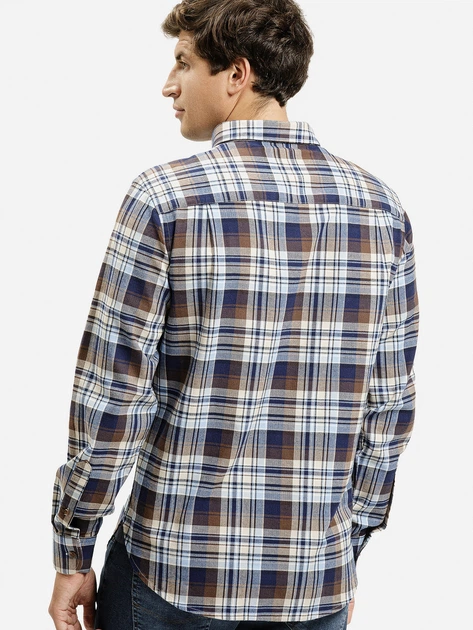 Koszula męska bawełniana w kratę Cross Jeans 35616-025 3XL Brązowa (8697319809497) - obraz 2