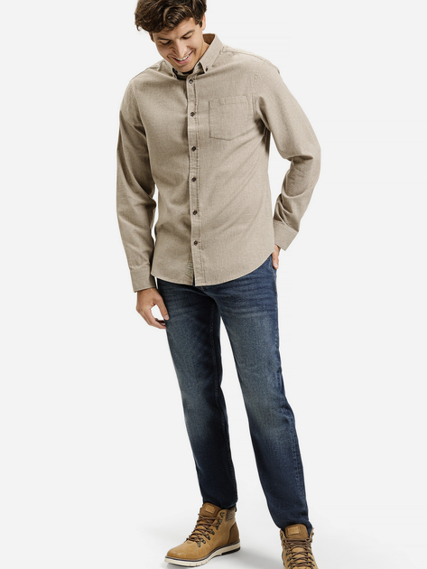 Koszula męska bawełniana Cross Jeans 35621-053 M Beżowa (8697319810165) - obraz 3