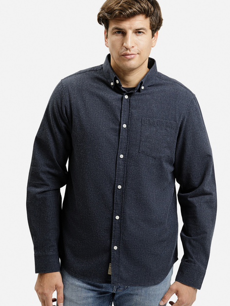 Сорочка бавовняна чоловіча Cross Jeans 35622-200 2XL Темно-синя (8697319810240) - зображення 1