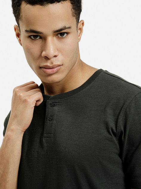 Футболка бавовняна довга чоловіча Cross Jeans 16129-387 XL Темно-зелена (8697319806496) - зображення 4