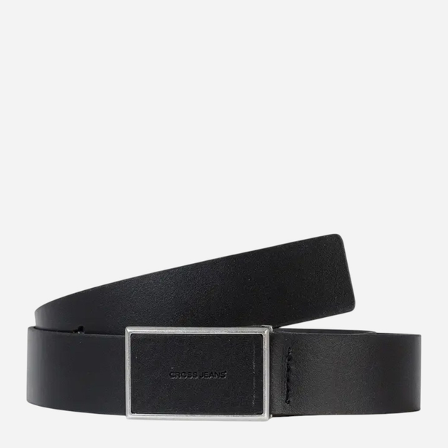 Ремінь чоловічий з натруальної шкіри Cross Jeans 0566K-020 95 см Чорний (8697319769272) - зображення 1
