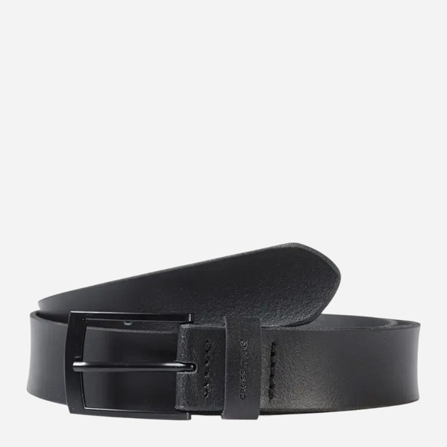 Ремінь чоловічий з натруальної шкіри Cross Jeans 0569K-020 110 см Чорний (8697319769487) - зображення 1