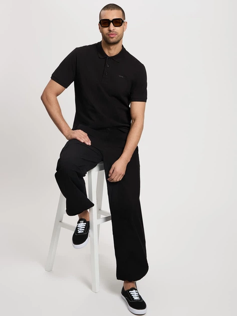 Koszulka polo męska Cross Jeans 16087-020 3XL Czarna (8697319864441) - obraz 3