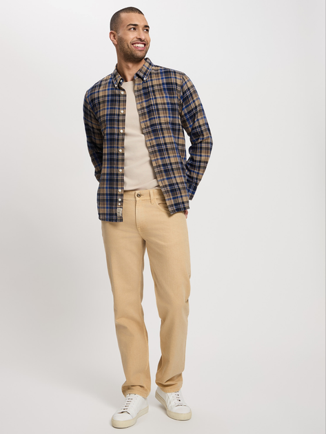 Футболка бавовняна довга чоловіча Cross Jeans 16122-053 3XL Бежева (8697319806304) - зображення 3