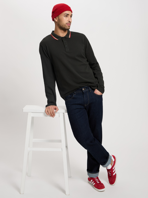 Koszulka polo męska z długim rękawem Cross Jeans 16135-387 L Ciemnozielona (8697319808698) - obraz 3