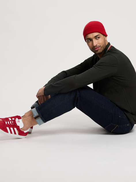 Koszulka polo męska z długim rękawem Cross Jeans 16135-387 L Ciemnozielona (8697319808698) - obraz 4