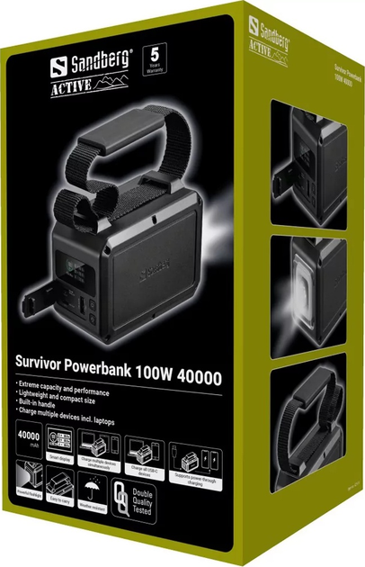 Powerbank Sandberg Survivor 40000 mAh 100W Black (5705730421143) - obraz 3