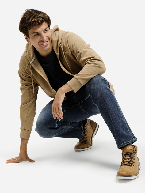 Bluza męska rozpinana streetwear z kapturem Cross Jeans 25424-383 L Beżowa (8697319807684) - obraz 3