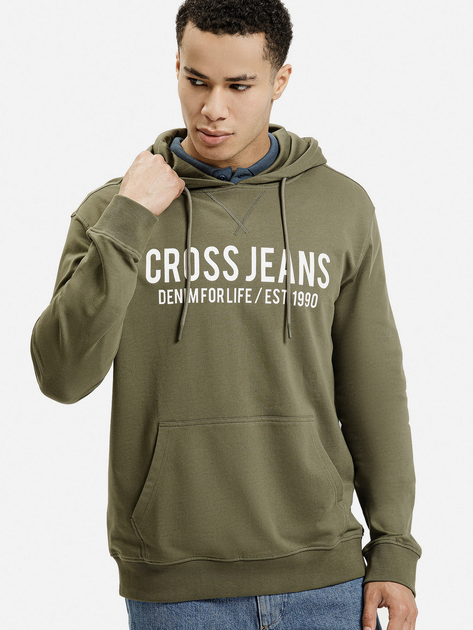 Bluza z kapturem męska Cross Jeans 25444-039 XL Oliwkowa (8697319807660) - obraz 1