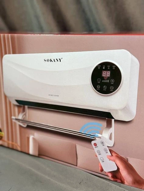 Електричний настінний тепловентилятор Sokany SK-18036 2000 Вт з пультом, LED-дисплеєм і керамічним нагрівальним елементом для обігріву до 18 м² - изображение 7