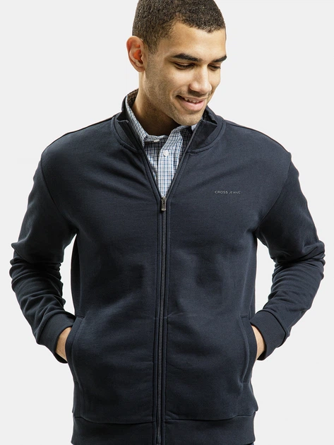 Bluza męska rozpinana streetwear Cross Jeans 25497-001 XL Granatowa (8697319719857) - obraz 1