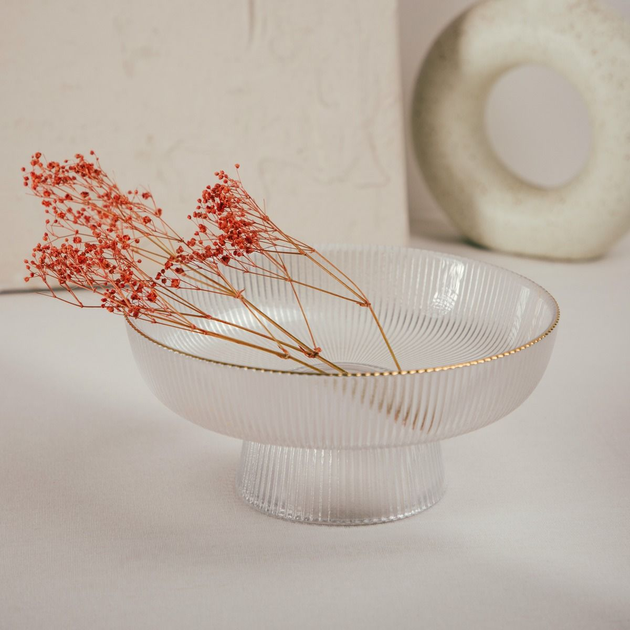 Миска Homla Lynn рифлена із золотим обідком 20 x 9 см (5906496746079) - зображення 2