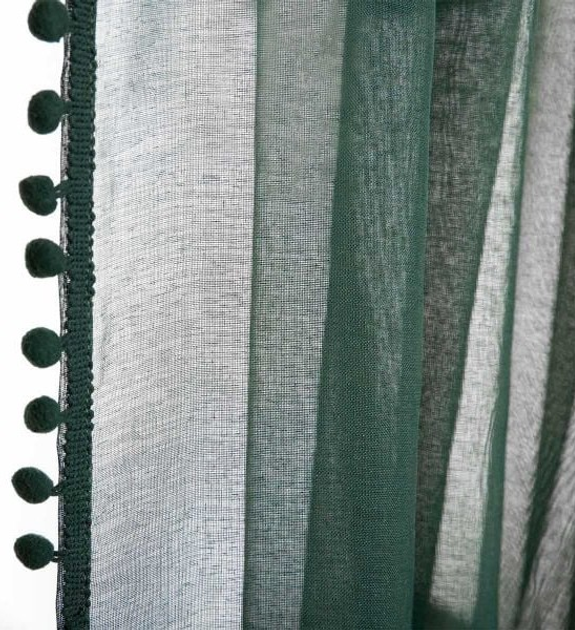 Фіранка Homla Adi з помпонами Зелена 140 x 250 см (5902869985236) - зображення 4