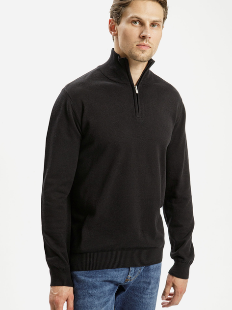 Светр на блискавці чоловічий Cross Jeans 34244-020 L Чорний (8697319394009) - зображення 1