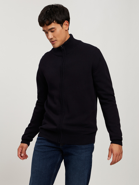 Sweter męski rozpinany na suwak Cross Jeans 34254-001 2XL Granatowy (8697319664317) - obraz 1