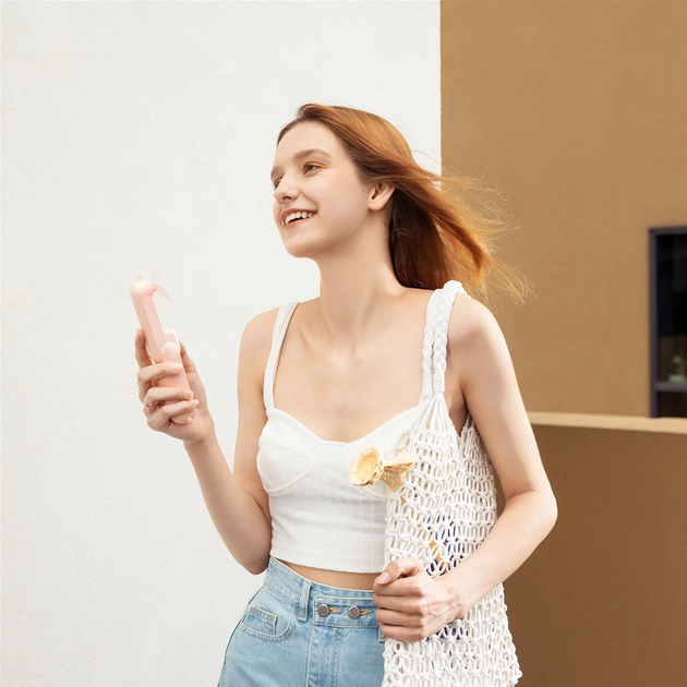 Вентилятор ручний (портативний) Jisulife Handheld Fan Life8 Pink (Life8_pink) - зображення 3