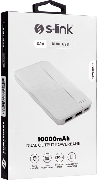 Powerbank S-Link IP-G10N 10000 10W mAh White (IP-G10NWHITE) - obraz 6