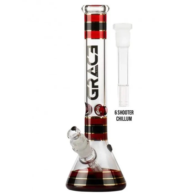 Бонг Grace Glass Striped Series Red Грейс Глас полосатый красно-черный 42 см кикер шипы для льда боросиликат - Фото 3 Бонг Grace Glass Striped Series Red Грейс Глас полосатый красно-черный 42 см кикер шипы для льда боросиликат - изображение 3