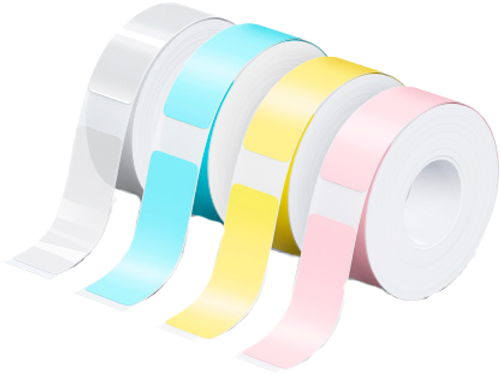 Etykiety UPrint UP21 14 x 40mm Pink/Yellow/Blue/Transparent 4 x 180 szt. (UP21 4x180 PASTEL) - obraz 1