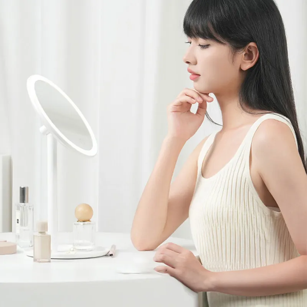 Дзеркало для макіяжу Xiaomi DOCO LED Beauty Sunlight Small Mirror Standard Edition Simple White (XM001) - Фото 7 Дзеркало для макіяжу Xiaomi DOCO LED Beauty Sunlight Small Mirror Standard Edition Simple White (XM001) - изображение 7