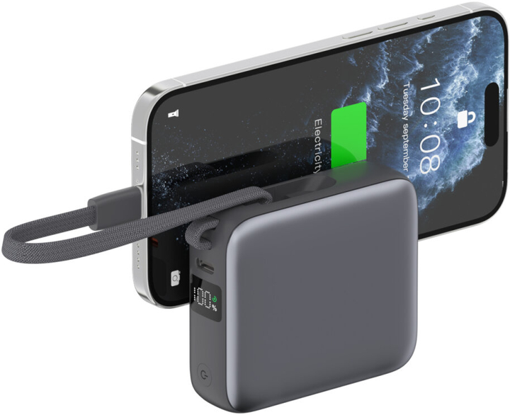 Powerbank 4smarts Pocket Dual Cord 10000 mAh 22.5W Space Gray (4S541625) - obraz 2