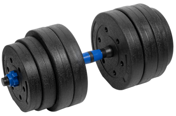 Гантель бітумна Rebel Active RBA-2302-1 регульована зі з 'єднувачем 1 × 20 кг (5901890112727) - зображення 1